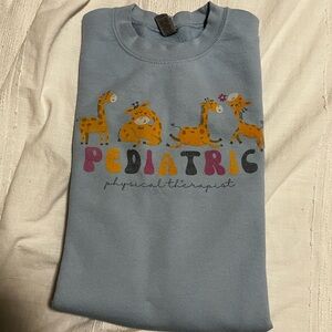Gildan Light Blue Sweatshirt with Giraffe Design